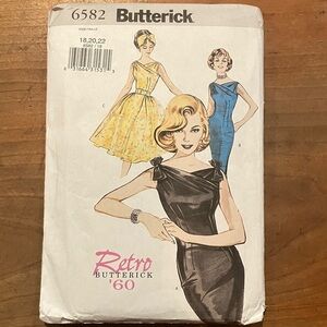 Butterick Retro '60 Dress Pattern size 18-20-22 new (2001)
